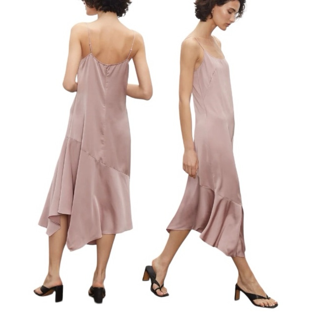 Club Monaco Asymmetrical Dress in Blush Pink